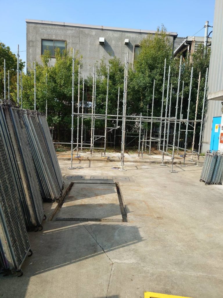 （株）川島商会 ダブルサイクロン撤去工事 撤去後足場解体